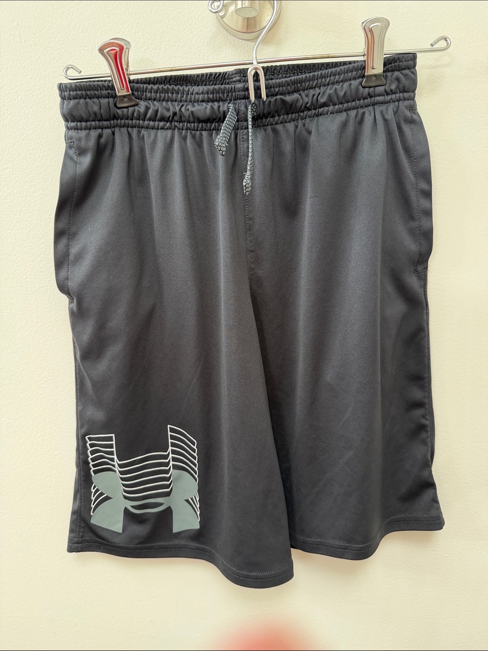 Under Armour Black Athletic Shorts with Light Gray Logo